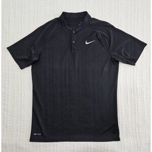 Nike Dri-Fit Baseball Shirt Men's M Black Short Sleeve Crew Collar EUC Athletic